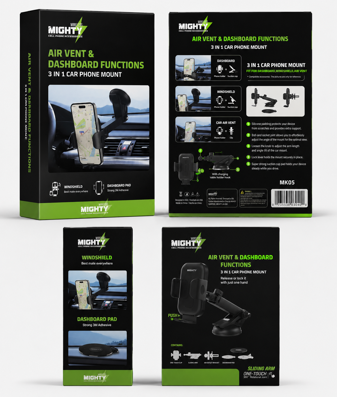 3 In 1 Car Phone Mount