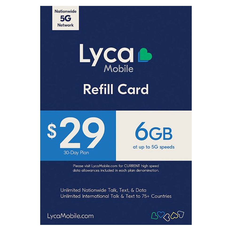 Prepaid Sim Card Usa Lycamobile Prepaid SIM Card  5GB 4G/5G Data,  Unlimited Talk & Text To 100 Countries Mint Mobile