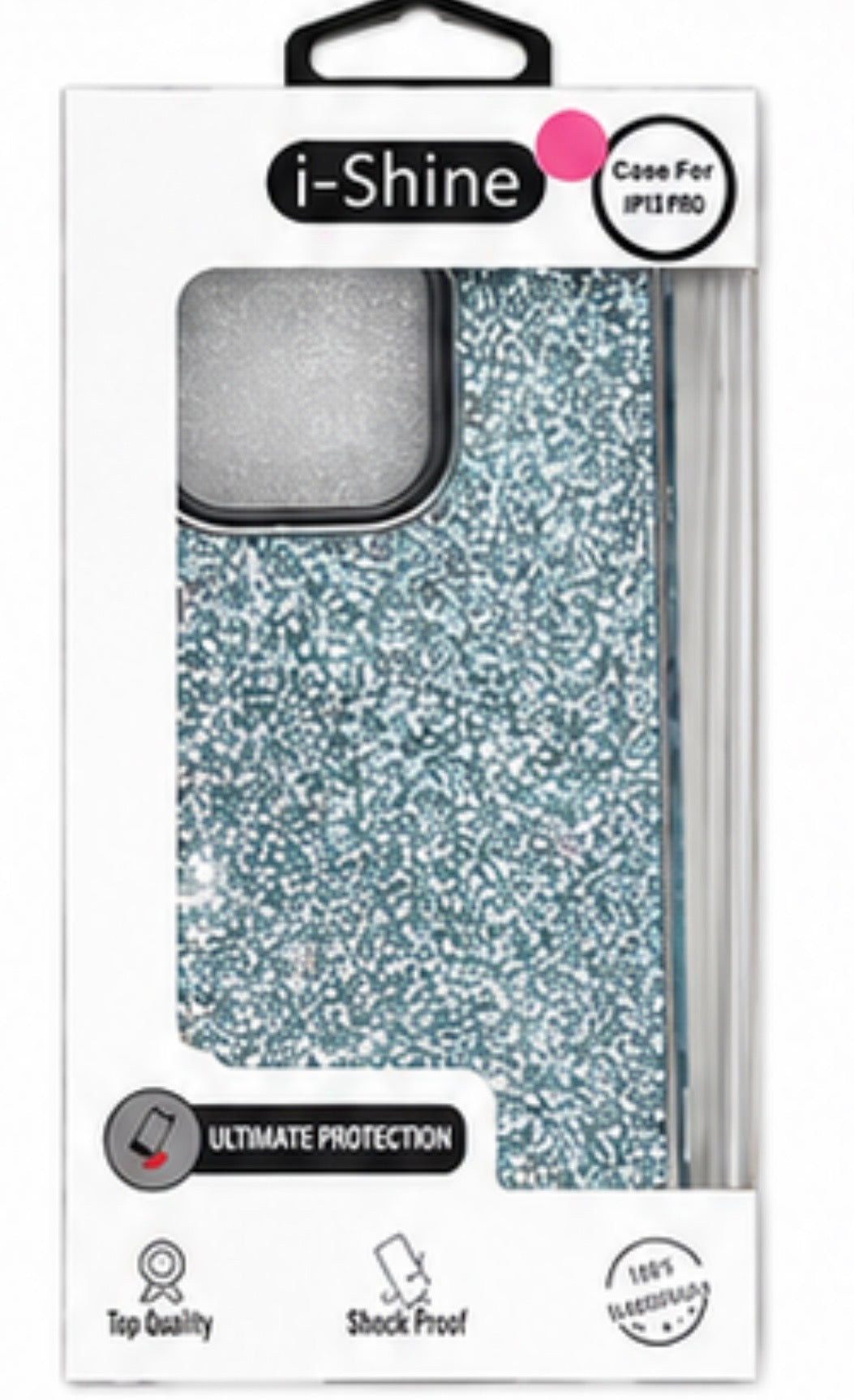 iPhone 13 Pro Aqua Blue Glitter Case – Protective Sparkle Phone Cover