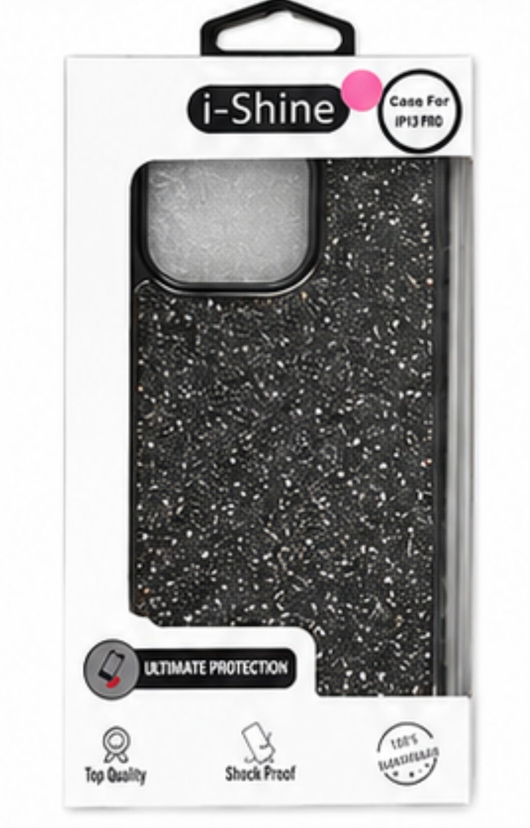 iPhone 13 Pro Dark Grey Glitter Protective Case – Sparkly Shockproof Cover