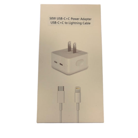 50W USB C+C Power Adapter USB-C+C to Lighting Cable