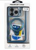 Magnetic clear case with 2 kickstand and camera Blue for iPhone 16 Pro