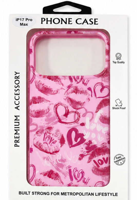 Heart and kisses case for iPhone 17 Pro max