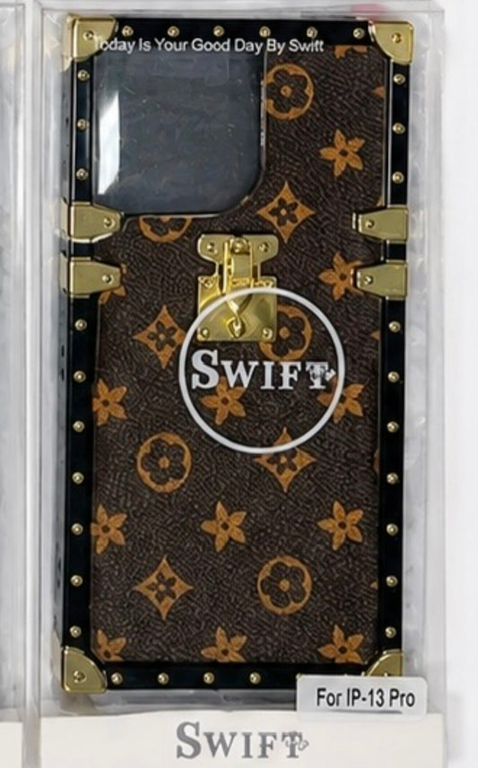 Glitter Ring Holder Case for IPhone 13 Pro- Monogram Luxe