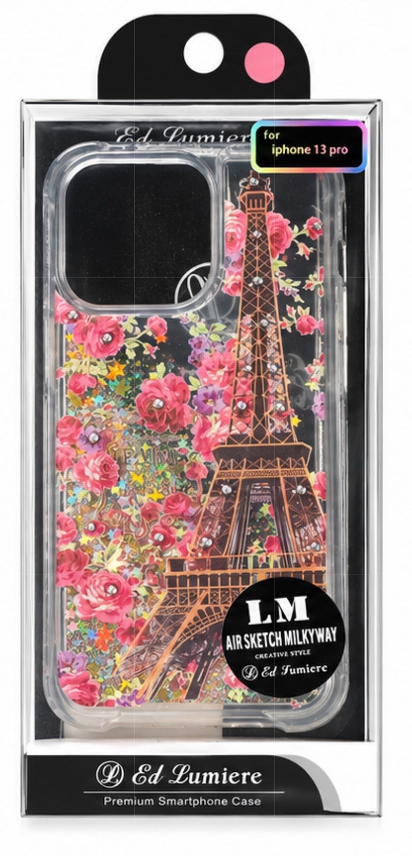 iPhone 13 Pro Glitter Liquid Quicksand Case -Eiffel Tower