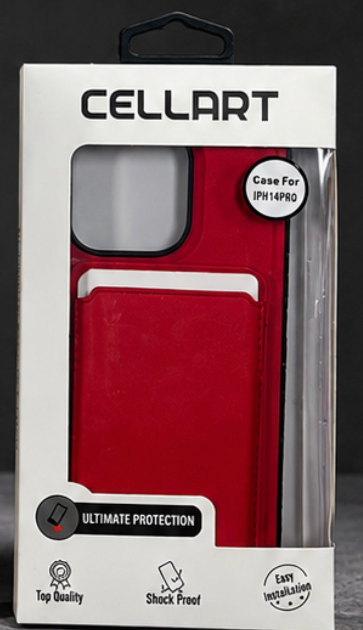 iPhone 14 Pro CELLART  Red Built-in Card Holder Phone Case
