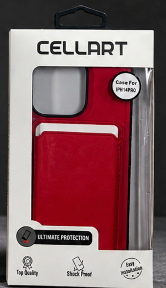 iPhone 14 Pro CELLART  Red Built-in Card Holder Phone Case