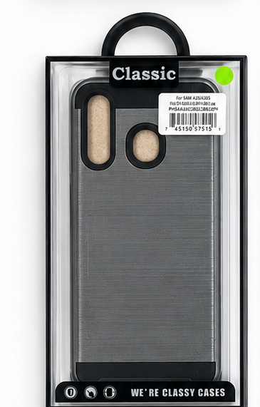 Classic Black and Gray Hard Case for Samsung A20/A205