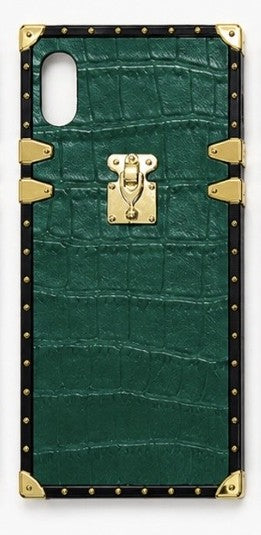 Luxury Crocodile Pattern Green Phone Case for iPhone XR