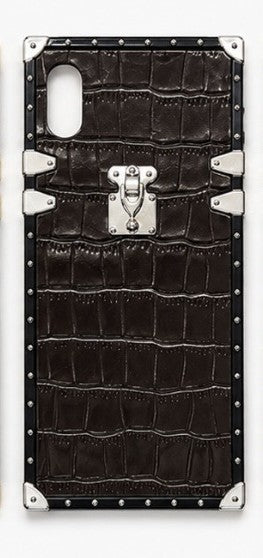 Luxury Crocodile Pattern Copper Phone Case for iPhone XR