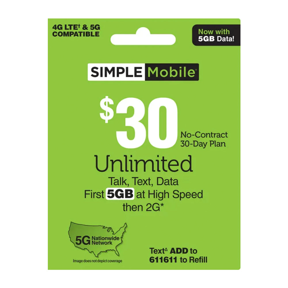 Simple Mobile $30 Plan (Payment)
