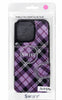 iPhone 13 Pro Purple Plaid Wallet Case – Magnetic Flip Folio Cover