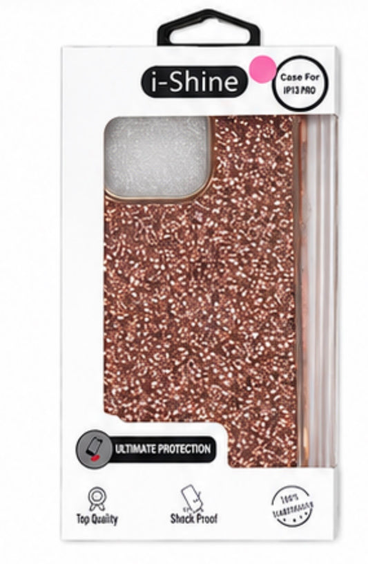 iPhone 13 Pro Rose Gold Glitter Case – Luxury Sparkle Protective Cover