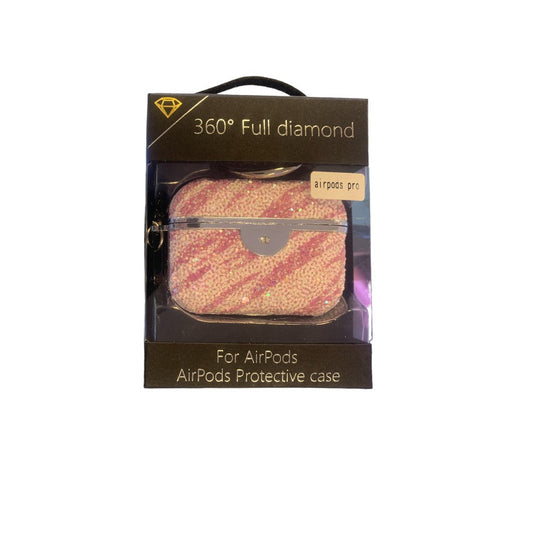360 Full Diamond Airpods Pro Protective Case - Pink/Purple Sparkle