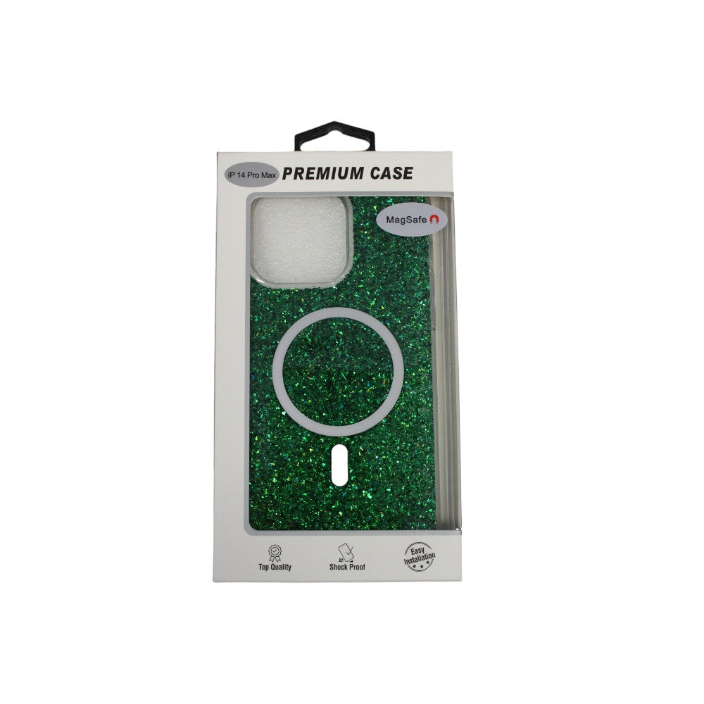 Premium Phone Case for iPhone 14 Pro Max - Green Glitter