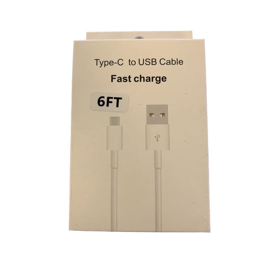 Type-C to USB Cable Fast Charge 6ft