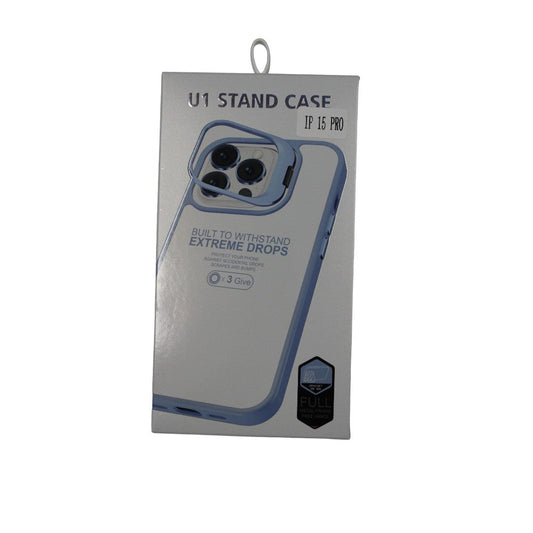U1 Stand Case for iPhone 15 Pro - Light Blue